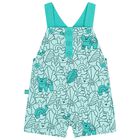 Baby Boys White & Green Dungaree Set , 1, hi-res