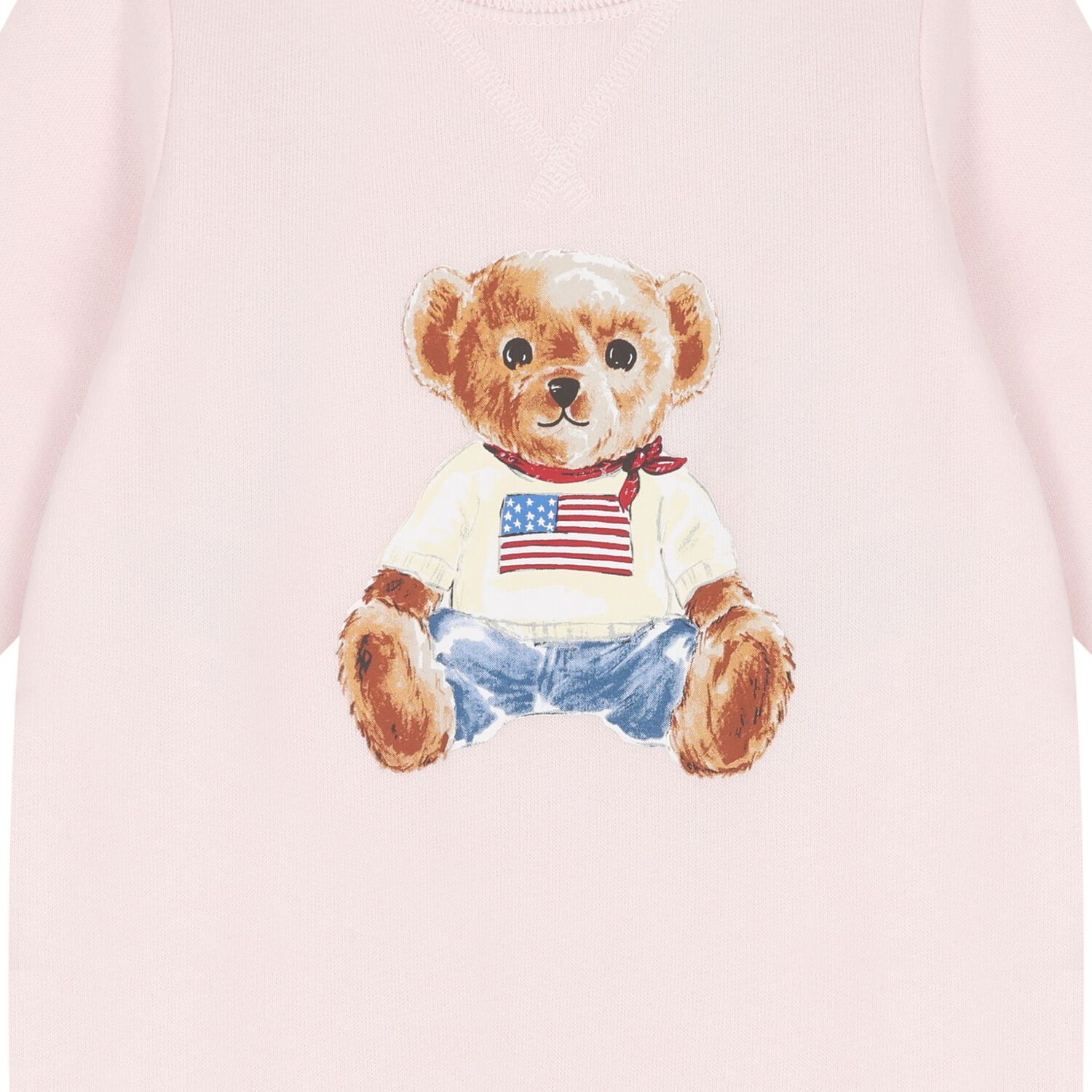 Baby Girls Pink Polo Bear Romper, 1, hi-res