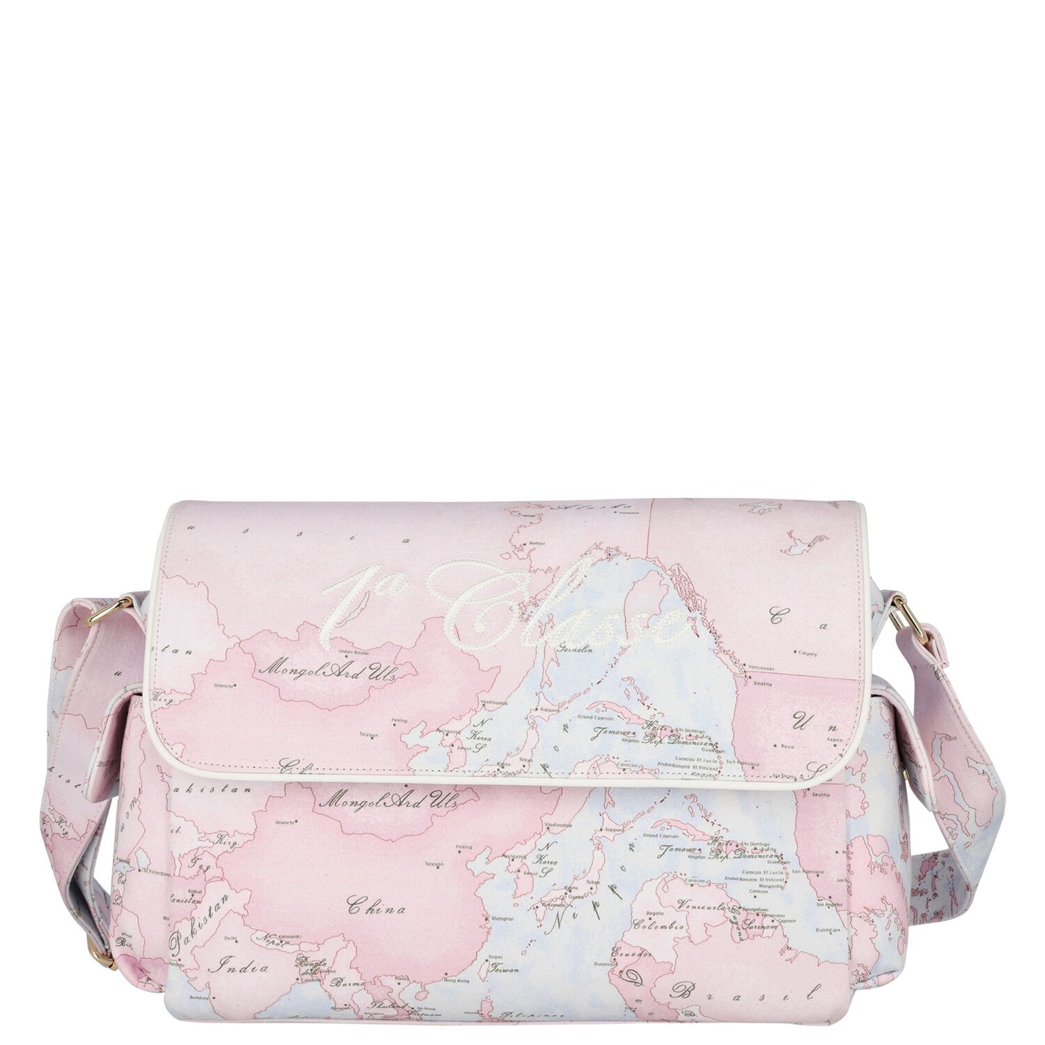 Pink & Blue Geo Map Baby Changing Bag, 1, hi-res