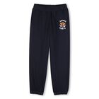 Boys Navy Blue Tiger Logo Joggers, 1, hi-res