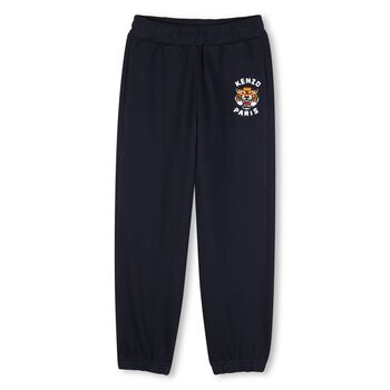 Boys Navy Blue Tiger Logo Joggers