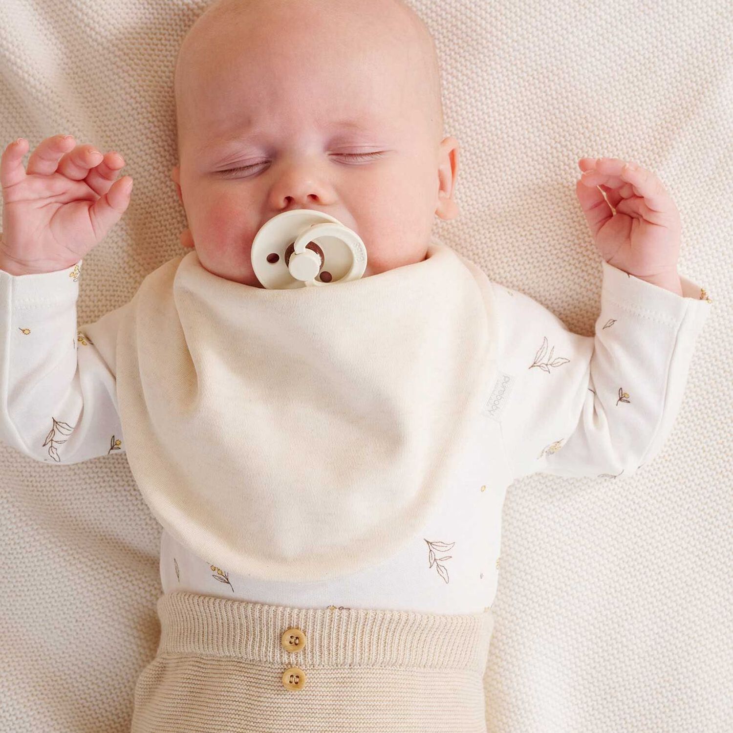 White & Beige Bibs ( 2 Pack ), 1, hi-res