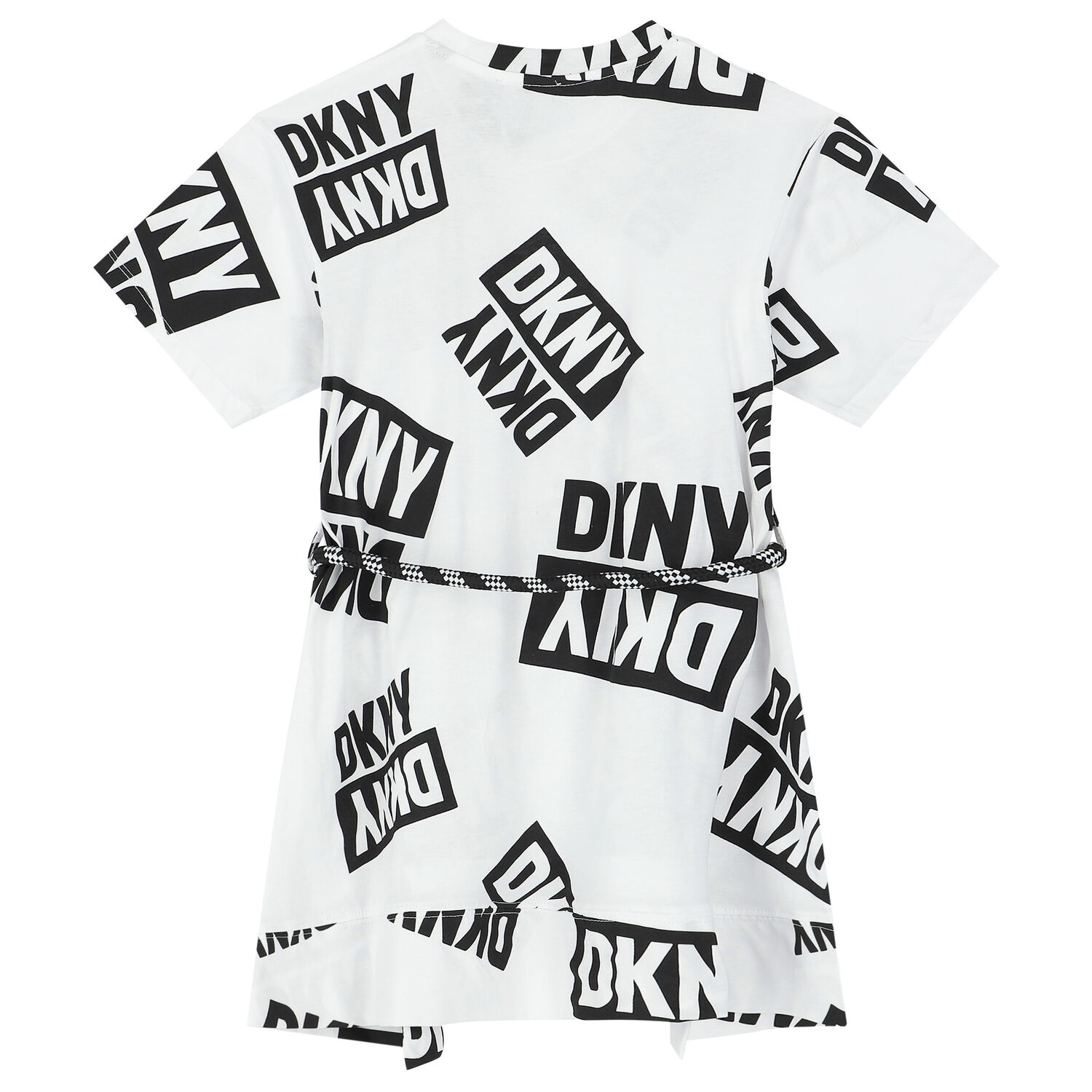 Girls White Logo T-Shirt Dress, 1, hi-res