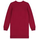 Girls Red Teddy Bear Knitted Sweatshirt, 1, hi-res