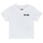 Younger Boys White & Black Logo Short Set, 1, hi-res