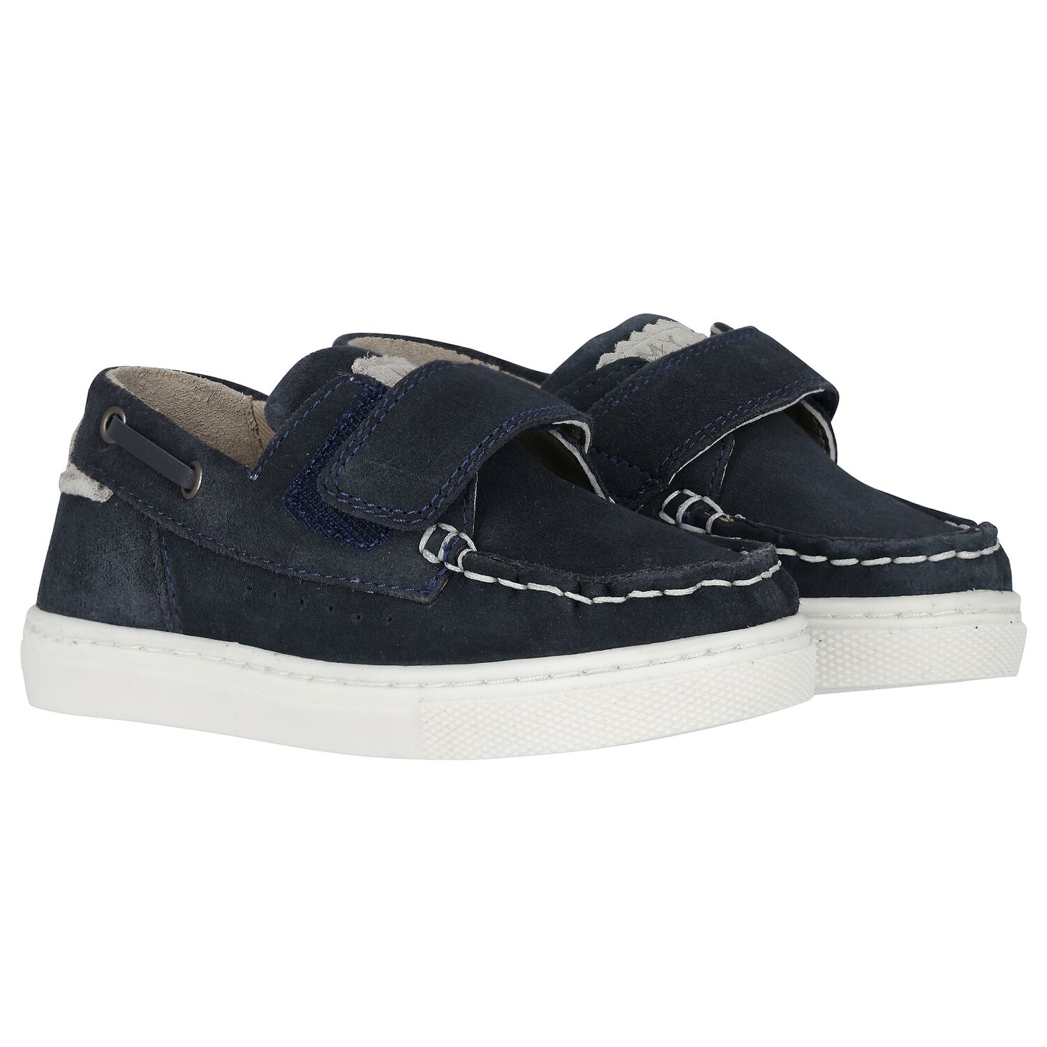 Younger Boys Navy Blue Suede Shoes, 1, hi-res image number null