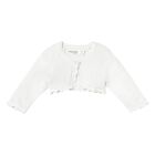 Baby Girls White Knitted Cardigan, 1, hi-res