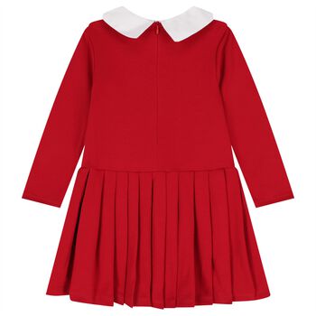 Girls Red Pleated Dress