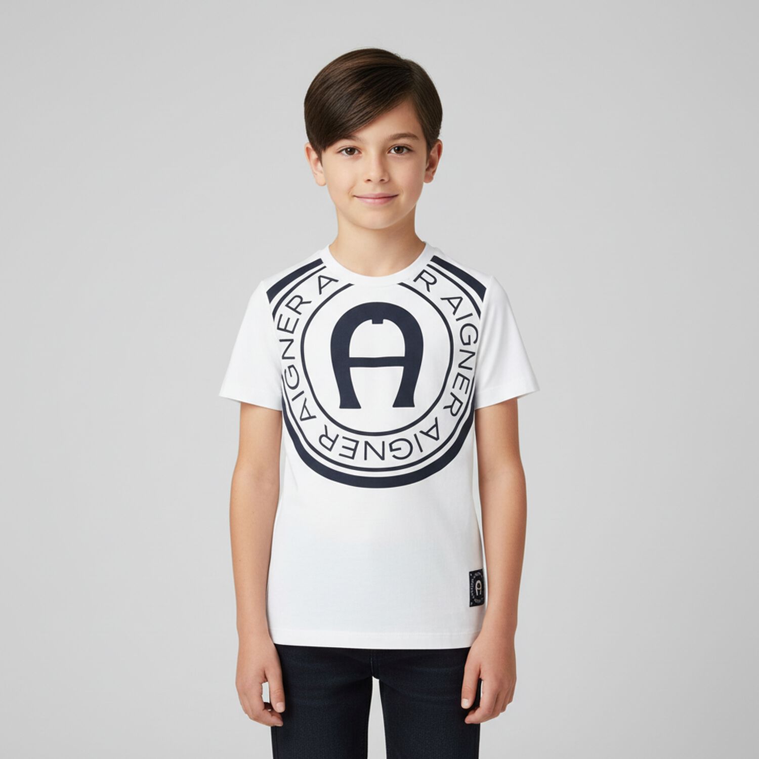 Boys White Logo T-Shirt, 1, hi-res image number null