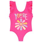 Girls Pink Sequins Swimsuit, 1, hi-res