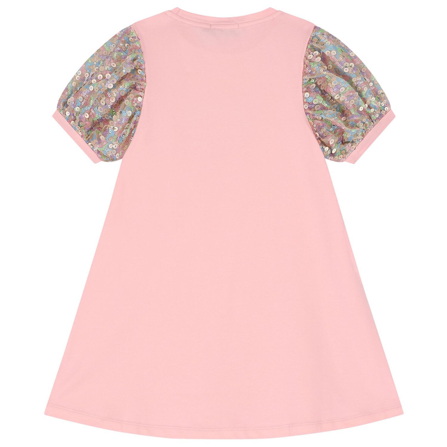 Girls Pink Logo Heart Dress, 2, hi-res