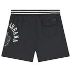 Boys Black Logo Swim Shorts , 1, hi-res