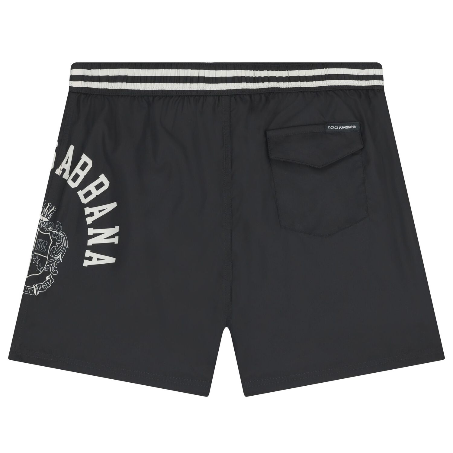 Boys Black Logo Swim Shorts , 1, hi-res