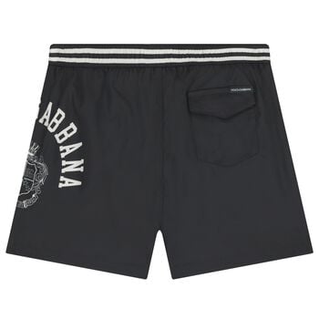 Boys Black Logo Swim Shorts 