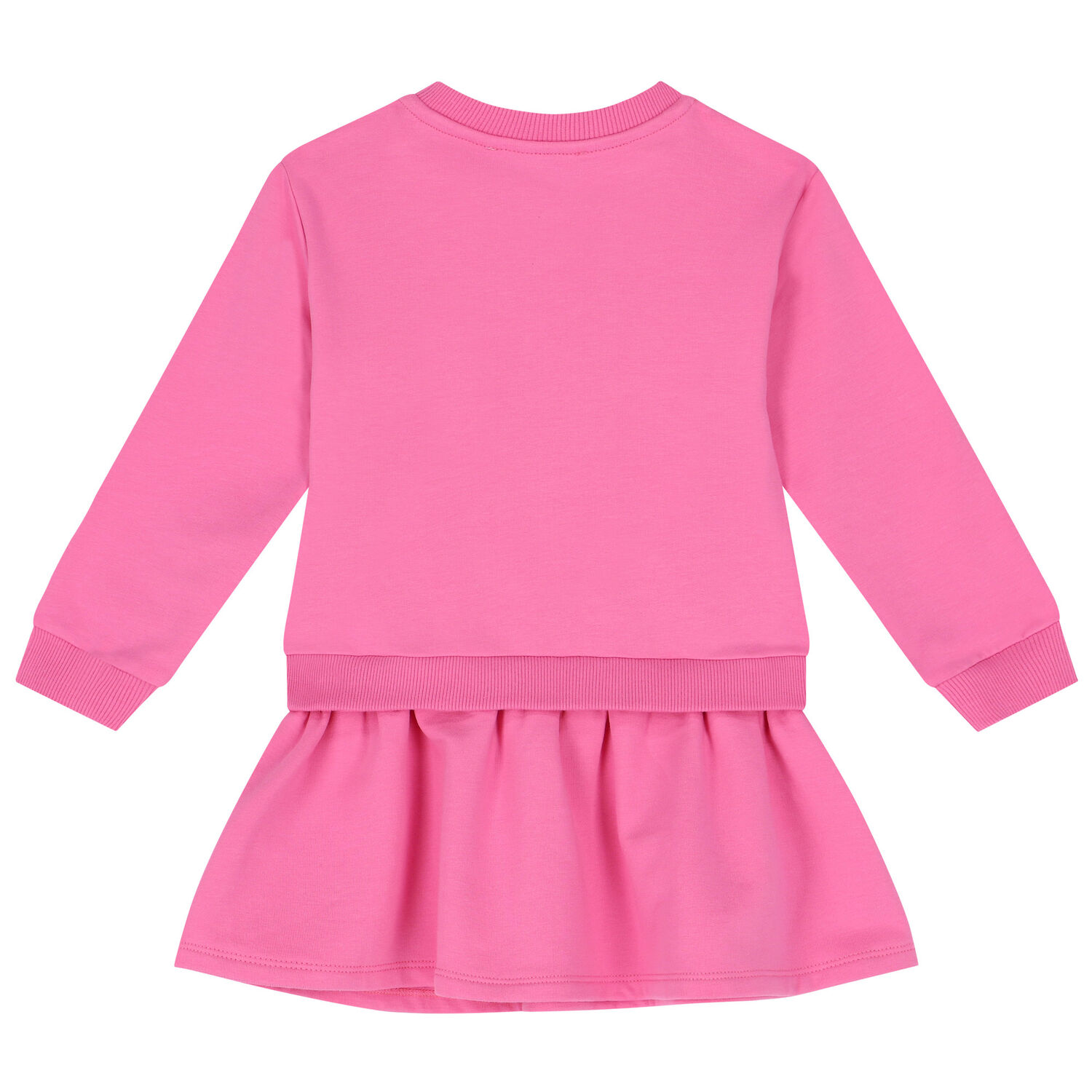 Younger Girls Pink Teddy Bear Logo Dress, 2, hi-res