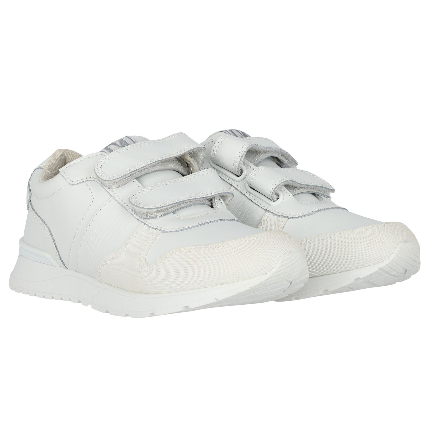 Boys White Logo Trainers, 1, hi-res