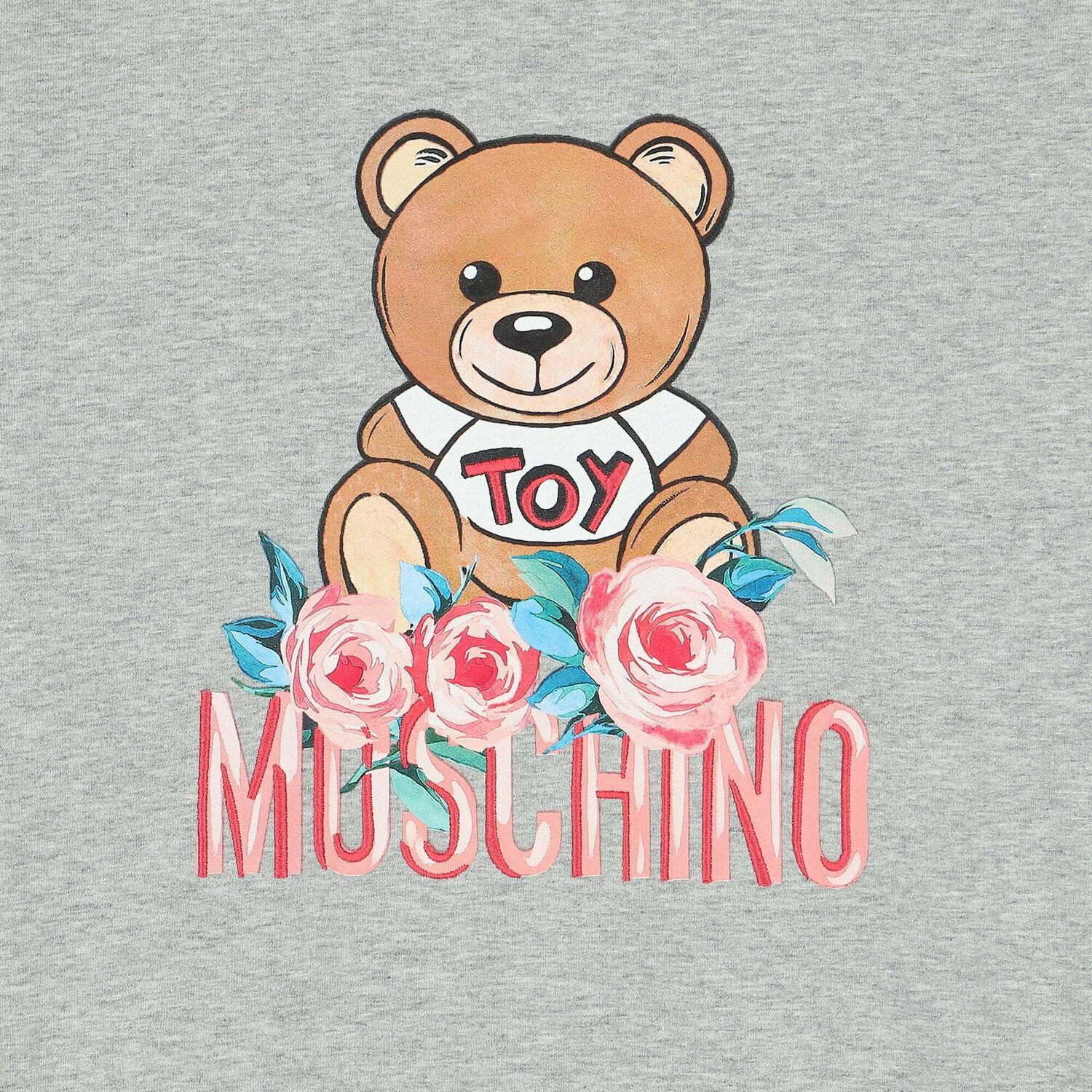 Girls Grey Teddy Logo Dress, 3, hi-res image number null