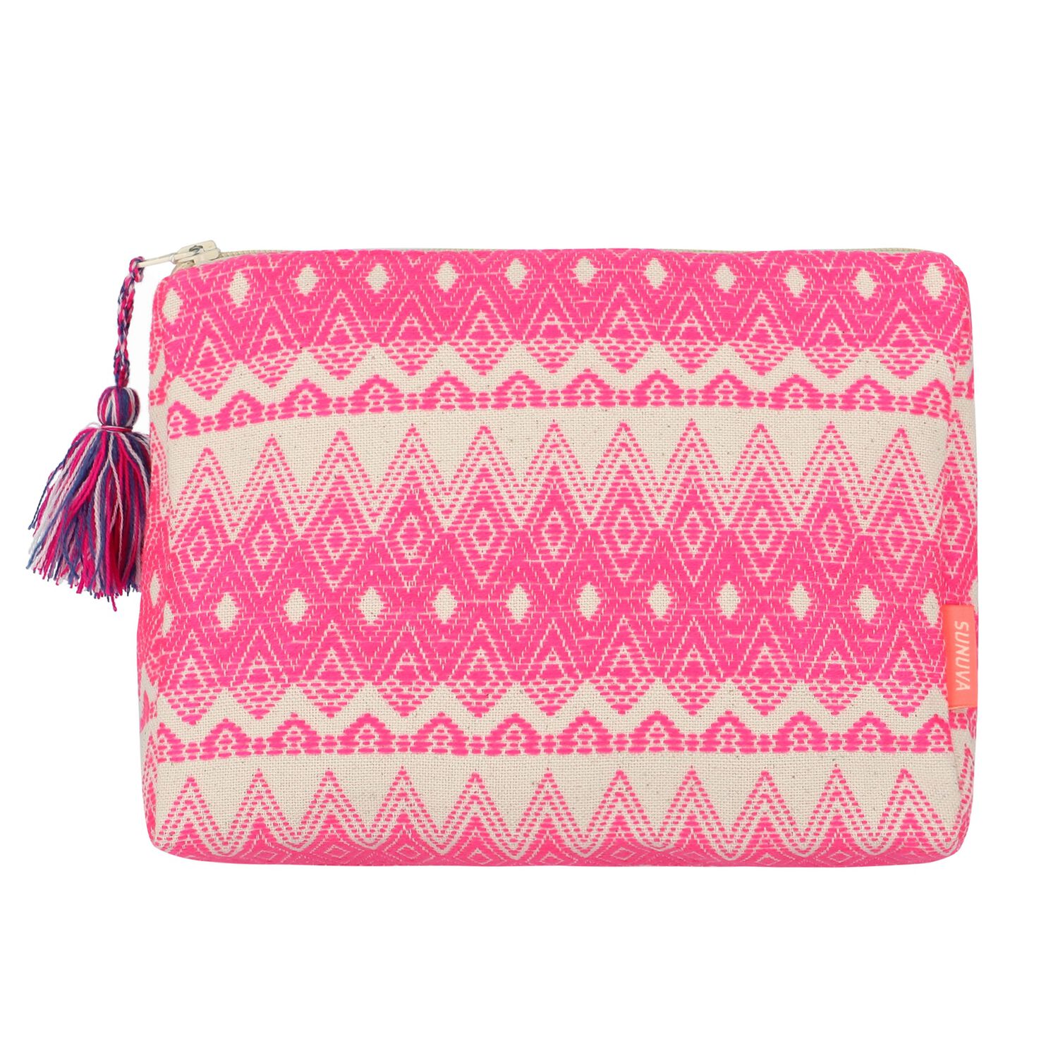 Girls Pink & Ivory Jacquard Wash Bag, 1, hi-res image number null