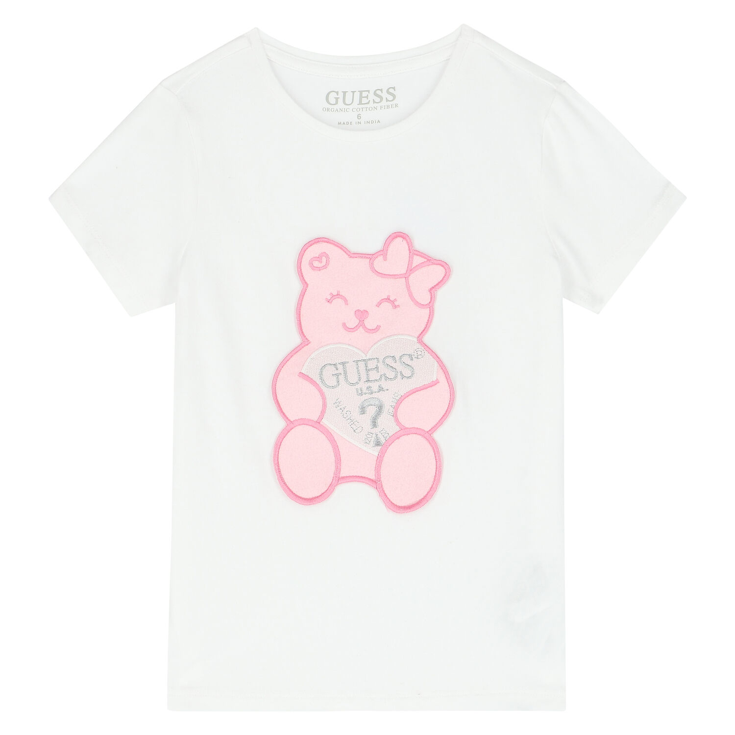 Younger Girls White Teddy Logo T-Shirt, 1, hi-res image number null