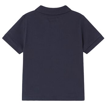 Younger Boys Navy Logo Polo Shirt
