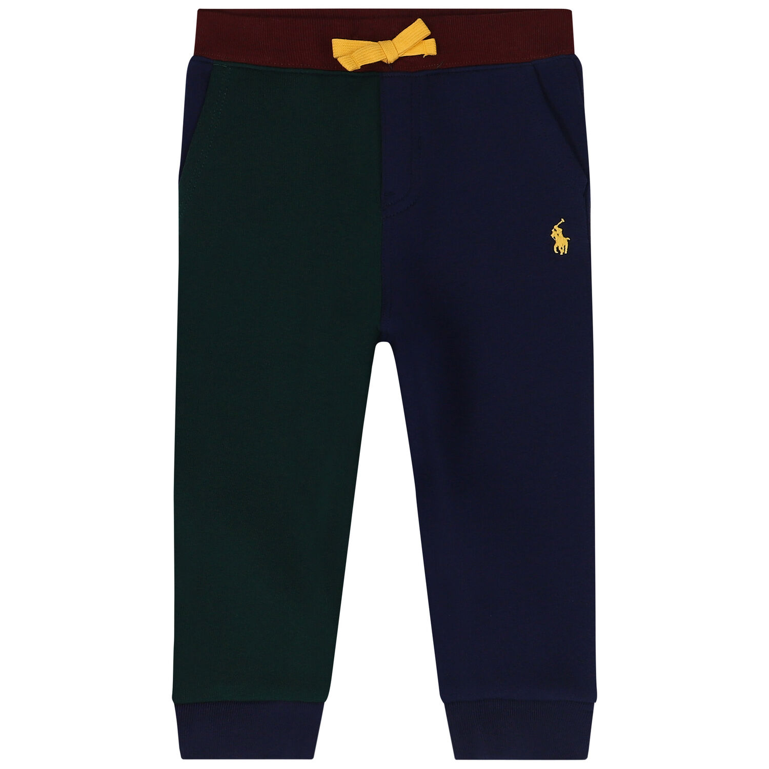 Baby Boys Burgundy, Green & Navy Blue Polo Bear Tracksuit, 1, hi-res