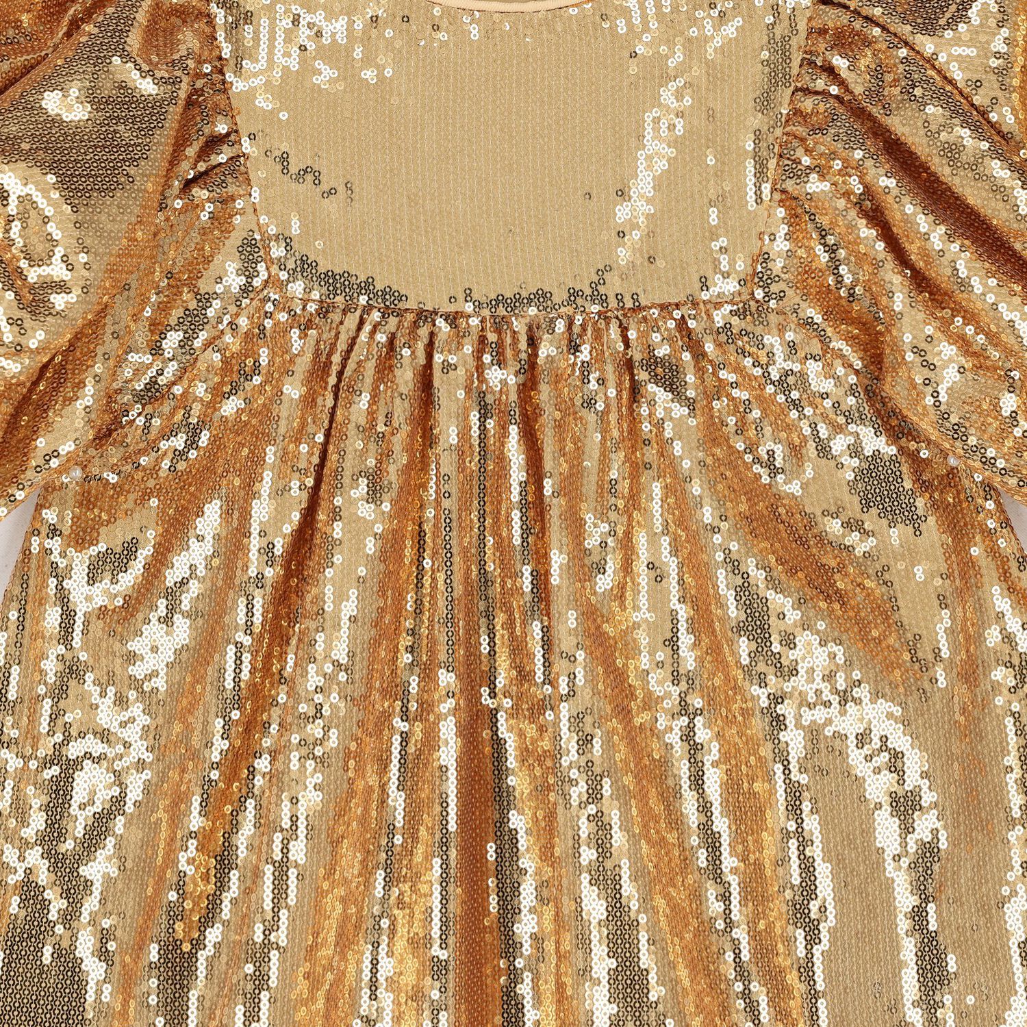Girls Gold Sequin Dress, 1, hi-res