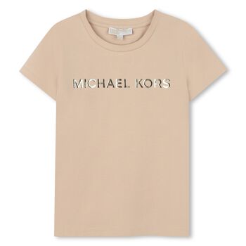 Girls Beige Logo T-Shirt