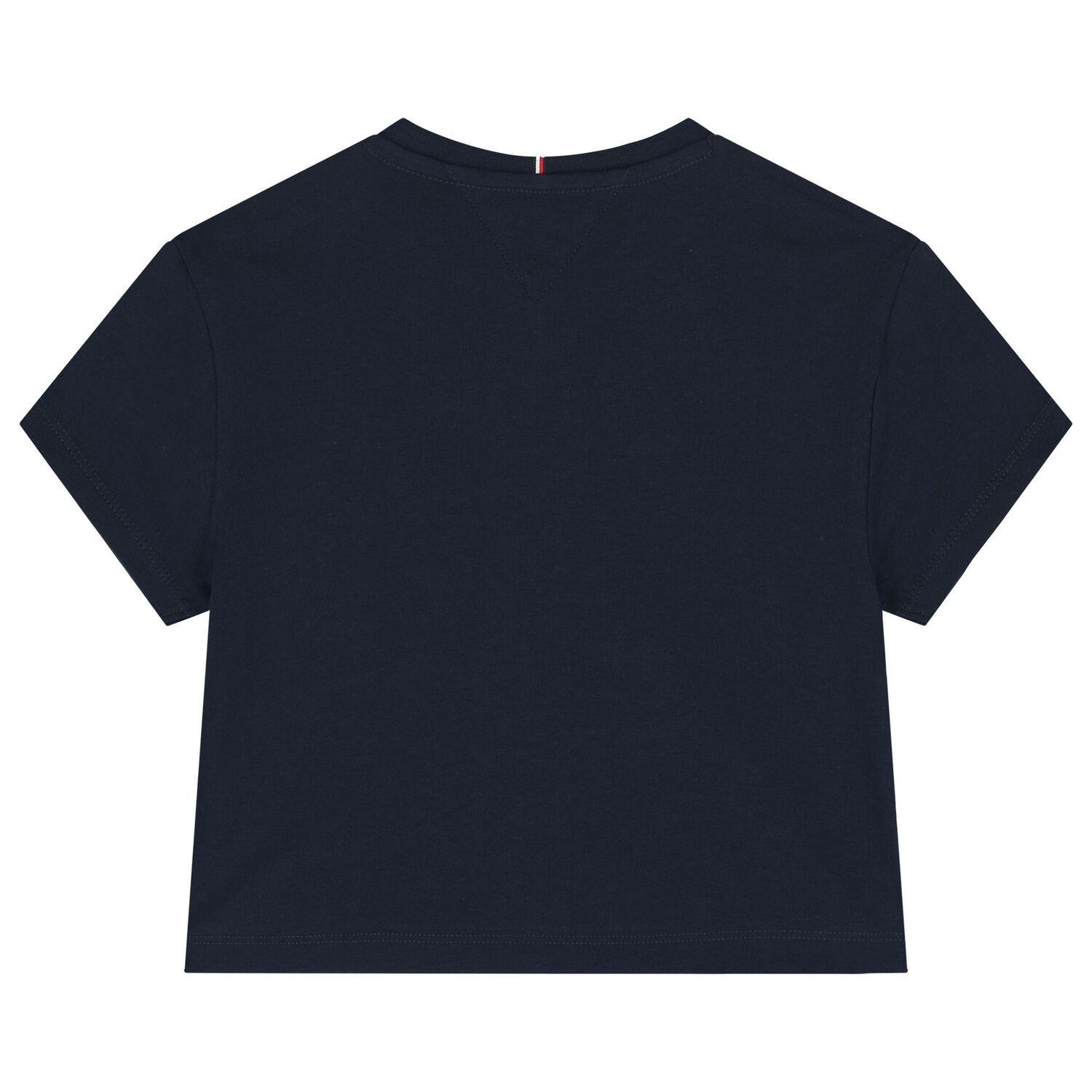 Girls Navy Blue Rhinestone Logo T-Shirt, 1, hi-res