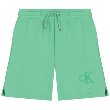 Boys Green Logo Shorts