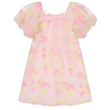 Girls Pink Bow Dress