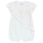 Baby Girls White Floral Romper, 1, hi-res