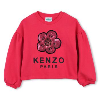 Girls Pink Flower Logo Sweatshirt