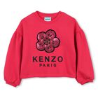 Girls Pink Flower Logo Sweatshirt, 1, hi-res