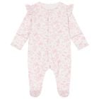 Baby Girls White & Pink Floral Babygrow, 1, hi-res