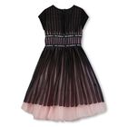 Girls Black & Pink Pleated Tulle Dress, 1, hi-res