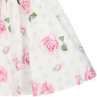 Younger Girls White & Pink Roses Dress, 1, hi-res