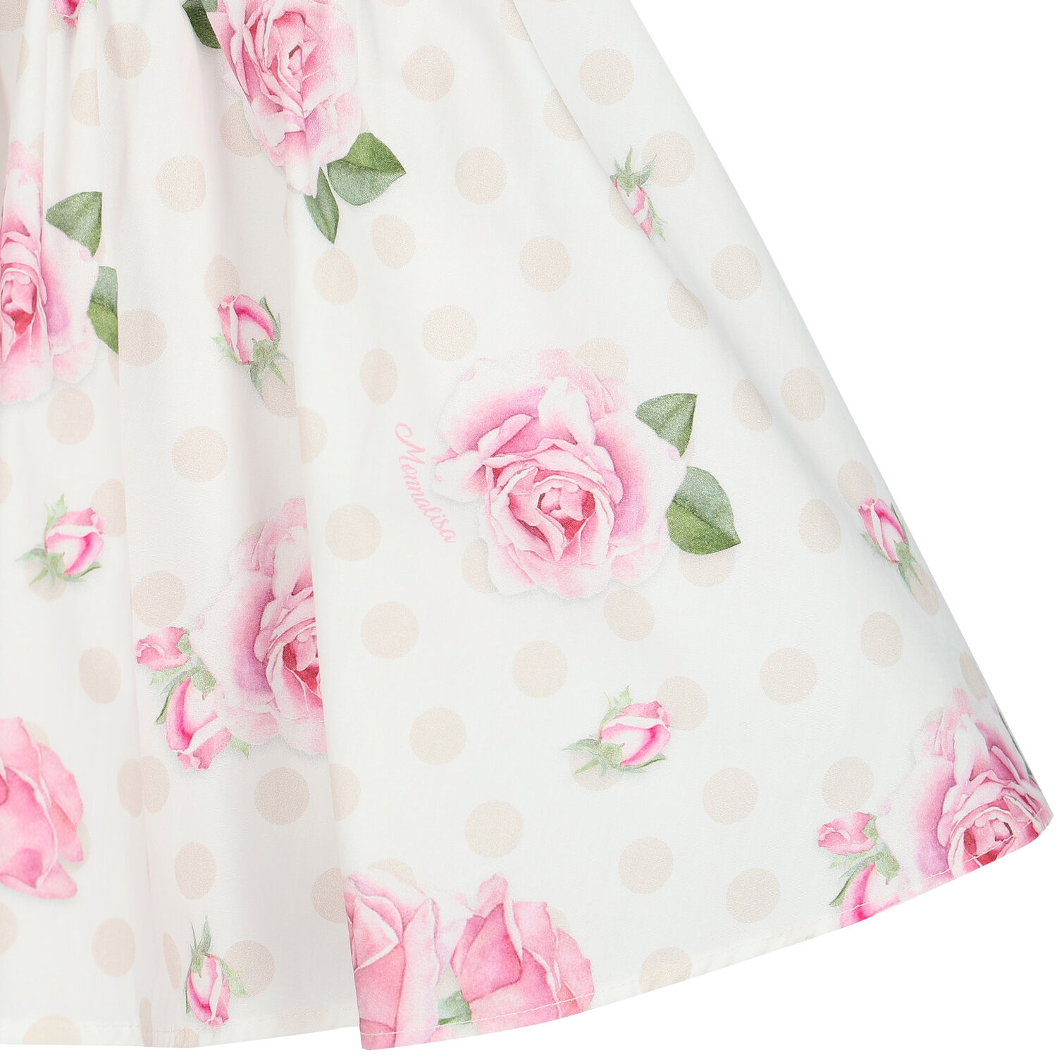 Younger Girls White & Pink Roses Dress, 1, hi-res