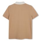 Boys Beige Logo Polo Shirt, 1, hi-res
