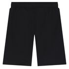 Boys Black Logo Shorts, 1, hi-res