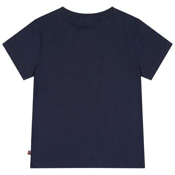 Girls Navy Blue Necklace Logo T-Shirt