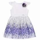 Girls Ivory & Purple Dress, 1, hi-res