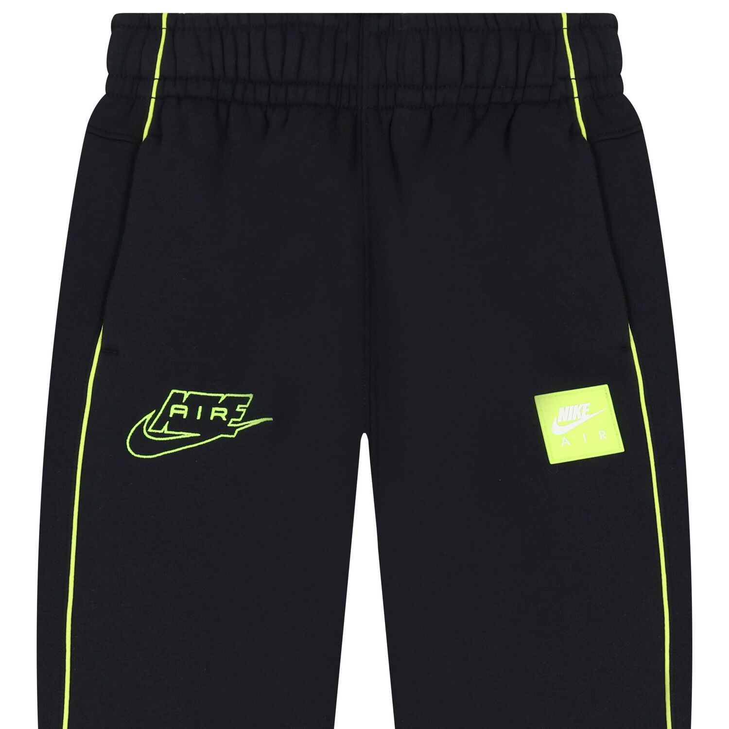Black & Neon Green Logo Joggers, 1, hi-res