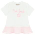 Girls White & Pink Logo T-Shirt, 1, hi-res