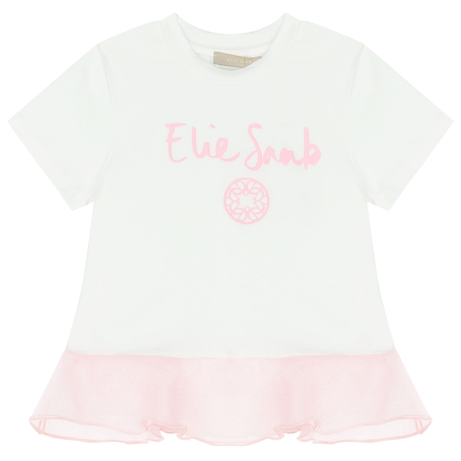 Girls White & Pink Logo T-Shirt, 1, hi-res