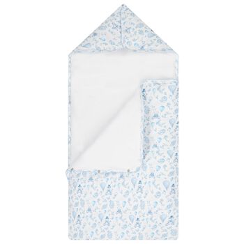 Baby Boys White & Blue Toile de Jouy Nest
