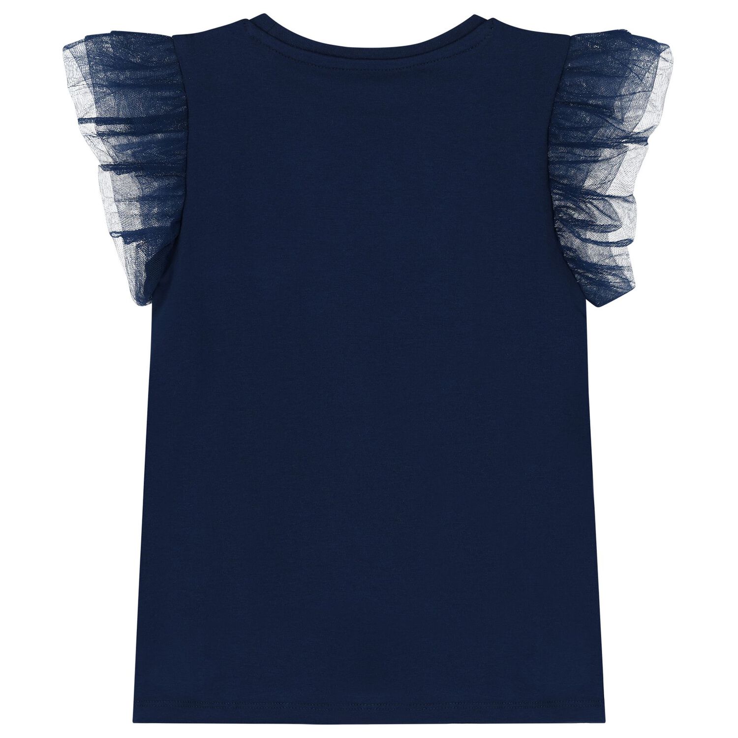 Girls Navy Blue Logo Tulle T-Shirt, 3, hi-res image number null