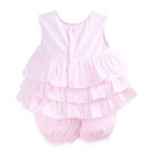 Girls Pink Striped Short Set, 1, hi-res
