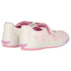 Girls White Logo Beaded Hearts Shoes, 1, hi-res