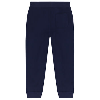 Boys Navy Blue Logo Joggers