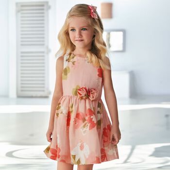 Girls Pink Floral Dress